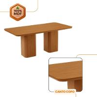 Mesa De Jantar Eloise 180cm Tampo Mdf 6 Cadeiras Moderna Veludo Creme/naturale - 5