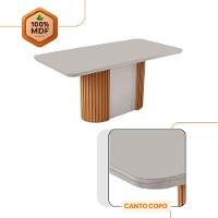 Mesa De Jantar Aspen 180cm Tampo Mdf Vidro Copper Premium Veludo Capuccino/off/nat/serig Off - 5