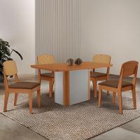 Mesa De Jantar Isadora 120cm Tampo Mdf Laminado Veludo Marrom/naturale/off White - 1