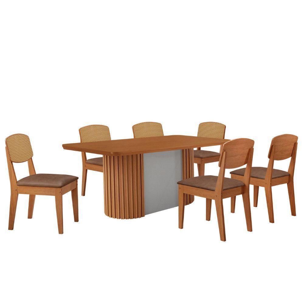 Mesa De Jantar Aspen 180cm Tampo Mdf Laminado Copper Premium Tork /naturale /off White - 2