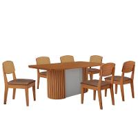 Mesa De Jantar Aspen 180cm Tampo Mdf Laminado Copper Premium Tork /naturale /off White - 2