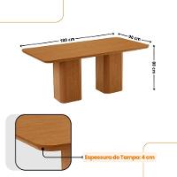 Mesa De Jantar Eloise 180cm Tampo Mdf 6 Cadeiras Moderna Veludo Marrom/naturalle
