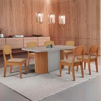 Mesa De Jantar Aspen 180cm Tampo Mdf Vidro Copper Premium Turim 07/nat/off/serig. Off - 1