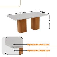 Mesa De Jantar Eloise 180cm Tampo Mdf 6 Cadeiras Moderna Tork /nat/off/serig. Off
