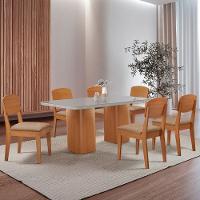 Mesa De Jantar Eloise 180cm Tampo Mdf 6 Cadeiras Moderna Turim 07/nat/off/serig. Off - 1