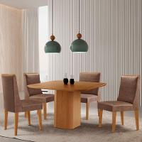Mesa De Jantar Eloise 90cm Tampo Mdf Com 4 Cadeiras Moderna Tork/naturale - 1
