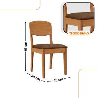 Mesa De Jantar Eloise 90cm Tampo Mdf 4 Cadeiras Copper Veludo Marrom/naturalle - 3