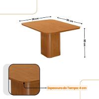 Mesa De Jantar Eloise 90cm Tampo Mdf 4 Cadeiras Copper Veludo Marrom/naturalle