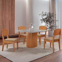 Mesa De Jantar Eloise 90cm Tampo Mdf 4 Cadeiras Copper Turim 07/nat/off/serig. Off - 1