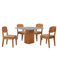 Mesa De Jantar Eloise 90cm Tampo Mdf 4 Cadeiras Copper Turim 07/nat/off/serig. Off - 2