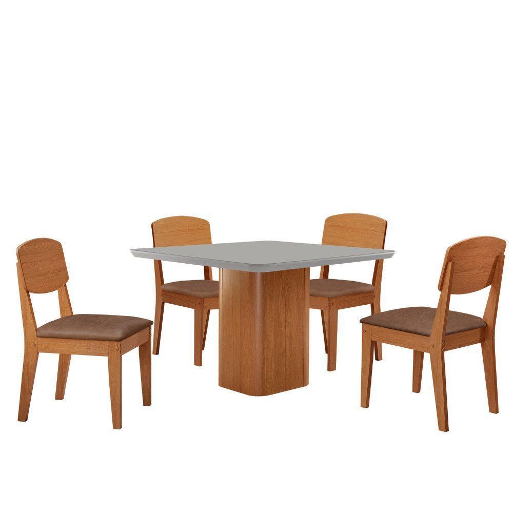 Mesa De Jantar Eloise 90cm Tampo Mdf 4 Cadeiras Copper Tork /nat/off/serig. Off - 2