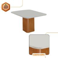 Mesa De Jantar Eloise 90cm Tampo Mdf 4 Cadeiras Moderna Linho Capuccino/nat/off/serig. Off - 5