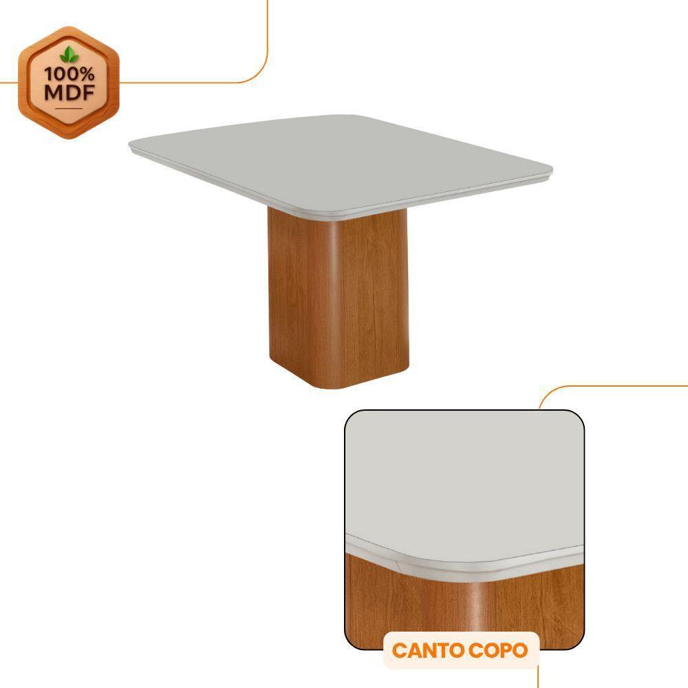 Mesa De Jantar Eloise 90cm Tampo Mdf 4 Cadeiras Copper Linho Capuccino/nat/off/serig. Off - 5