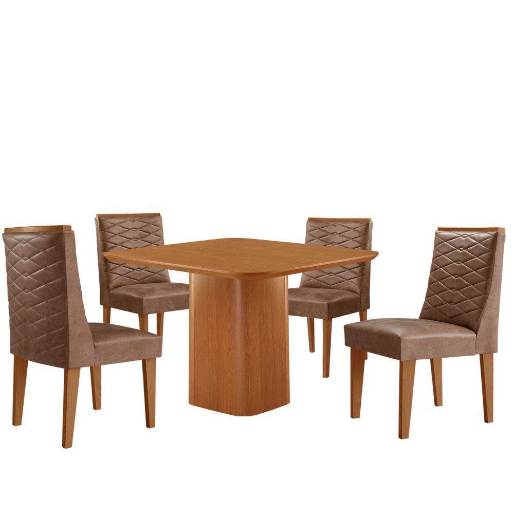 Mesa De Jantar Eloise 90cm Tampo Mdf 4 Cadeiras Moderna Tork/naturale - 5