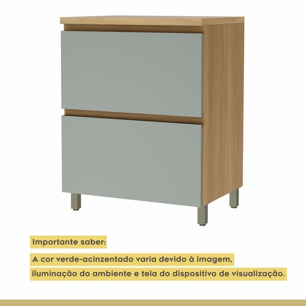 Balcão 1 Porta Basculante 1 Gaveta 70cm 100% Mdf Rainha Nature/verde Nesher - 3