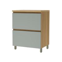 Balcão 1 Porta Basculante 1 Gaveta 70cm 100% Mdf Rainha Nature/verde Nesher - 1