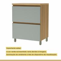 Balcão 1 Porta Basculante 1 Gaveta 70cm 100% Mdf Rainha Nature/verde Nesher - 3