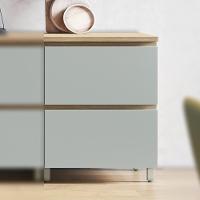 Balcão 1 Porta Basculante 1 Gaveta 70cm 100% Mdf Rainha Nature/verde Nesher