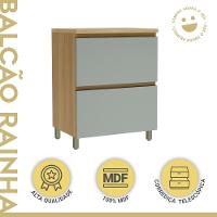 Balcão 1 Porta Basculante 1 Gaveta 70cm 100% Mdf Rainha Nature/verde Nesher - 5
