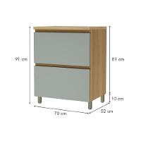 Balcão 1 Porta Basculante 1 Gaveta 70cm 100% Mdf Rainha Nature/verde Nesher - 7