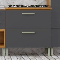 Balcão 1 Porta 1 Gaveta 80cm Em Mdf Princesa Freijó/grafite Nesher - 2