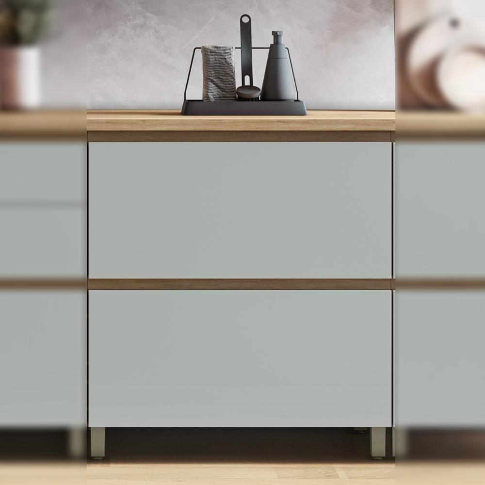 Balcão 1 Porta Basculante 1 Gaveta 80cm 100% Mdf Rainha Nature/verde Nesher - 2