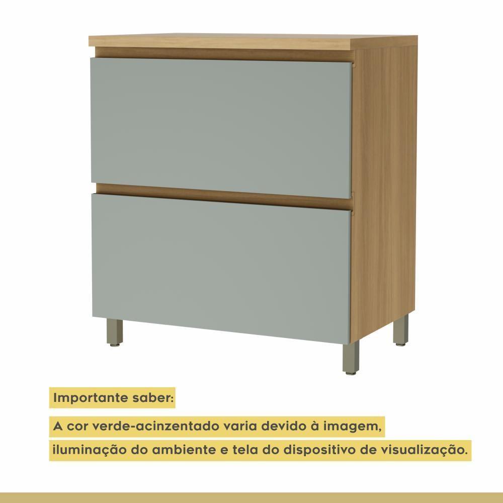 Balcão 1 Porta Basculante 1 Gaveta 80cm 100% Mdf Rainha Nature/verde Nesher - 8