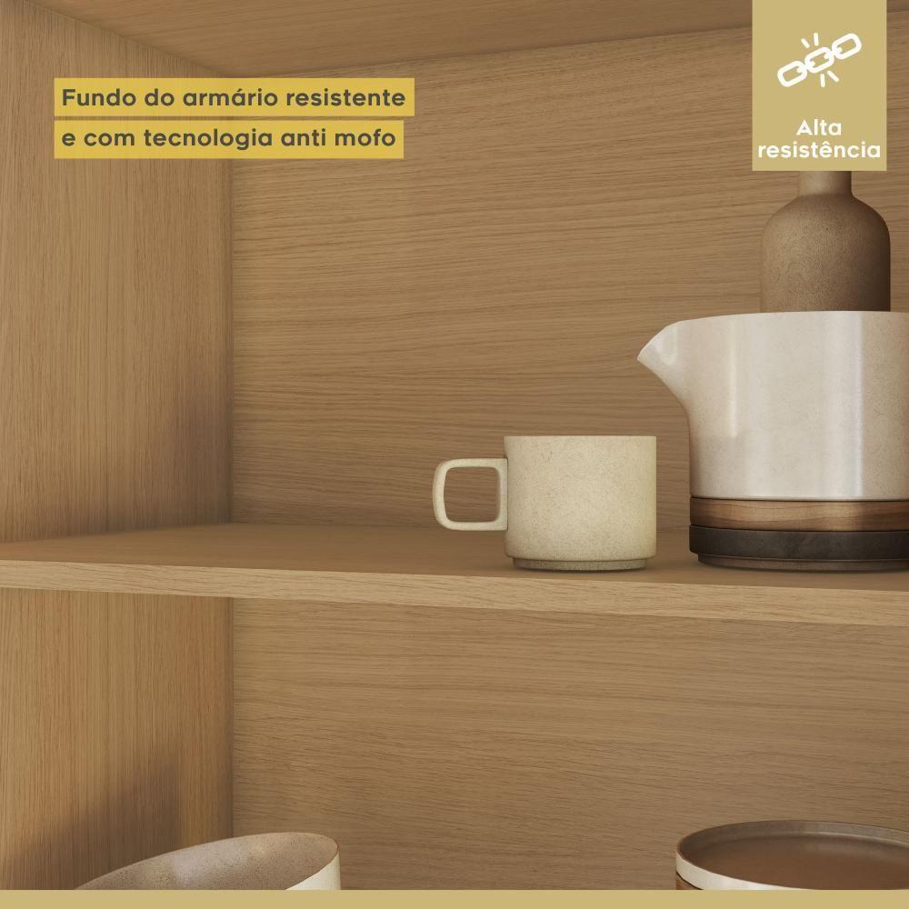 Balcao 2 Portas 1 Gaveta 80cm 100% Mdf Condessa Carvalho/greige Nesher Móveis - 5