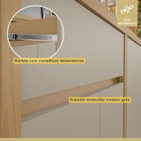 Balcao 2 Portas 1 Gaveta 80cm 100% Mdf Condessa Carvalho/greige Nesher Móveis - 6