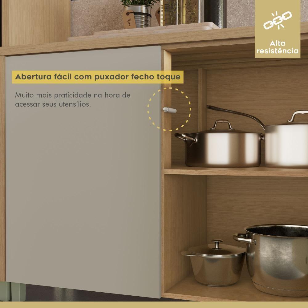 Balcão 2 Portas 120cm Condessa 100% Mdf Nesher Móveis Carvalho/greige - 2