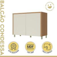 Balcão 2 Portas 120cm Condessa 100% Mdf Nesher Móveis Carvalho/greige - 3