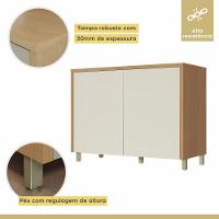 Balcão 2 Portas 120cm Condessa 100% Mdf Nesher Móveis Carvalho/greige - 8