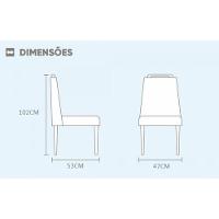 Sala De Jantar Com 6 Lugares Mesa E Cadeiras Móveis Mix Cinamomo/cinza Prata