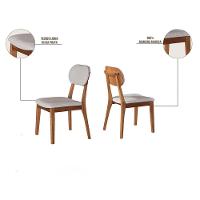 Conjunto Sala De Jantar Mesa Redonda E Cadeiras Maciça Cinamomo/linho Prata