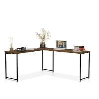 Mesa Em L Sem Prateleira Office Em Mdf Industrial Klm Store Preto/imbuia - 1