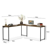 Mesa Em L Sem Prateleira Office Em Mdf Industrial Klm Store Preto/imbuia - 2