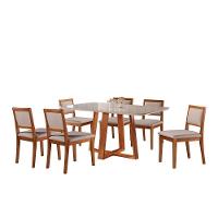 Conjunto Sala De Jantar Atenas 6 Lugares Móveis Mundial Mel/offwhite/areia - 2