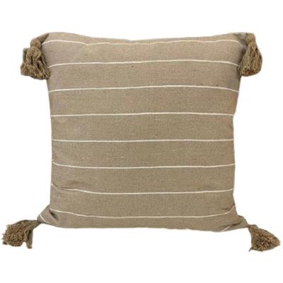 Kit 2 Capa De Almofada Pompom Decorativa 45x45cm Linho