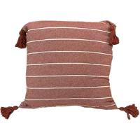 Kit 2 Capa De Almofada Pompom Decorativa 45x45cm Telha - 1