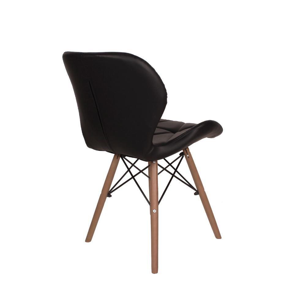 Kit Mesa Luiza 135cm Branca 4 Cadeiras Slim Preto - 4