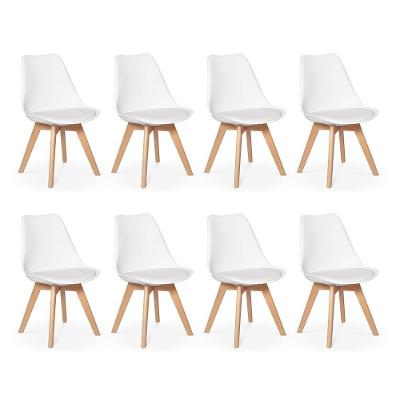 Conjunto 08 Cadeiras Eames Wood Leda Design - Branca