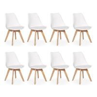 Conjunto 08 Cadeiras Eames Wood Leda Design - Branca - 1