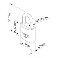 Kit 4 Cadeados Pado Com Chaves Iguais 25mm - 3