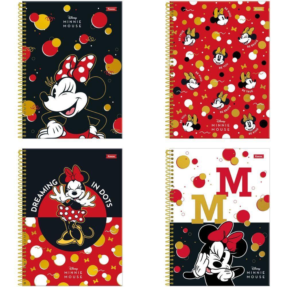 Caderno Espiral Capa Dura Universitário 1 Matéria Disney Minnie Mouse 80 Folhas Foroni Estampa 3 - 2