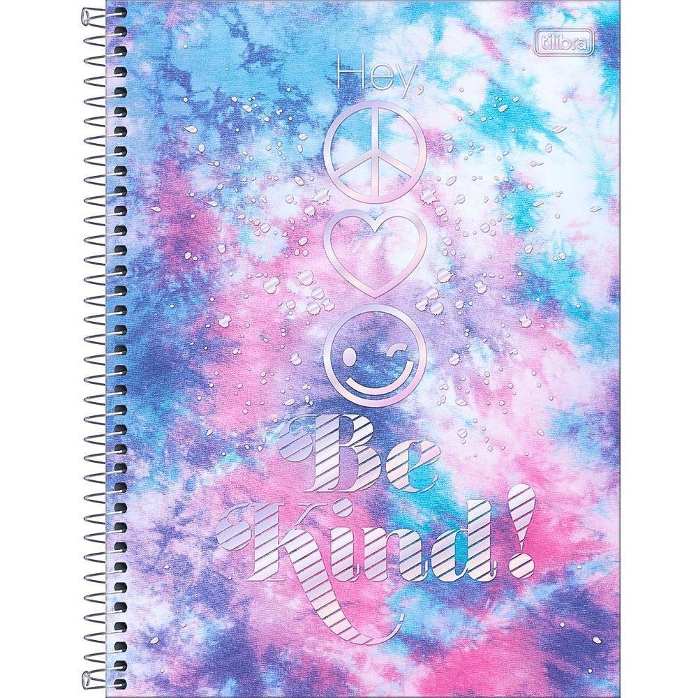 Caderno Capa Dura Colegial Good Vibes 160 Folhas 10 Matérias Tilibra Estampa 4 - 1