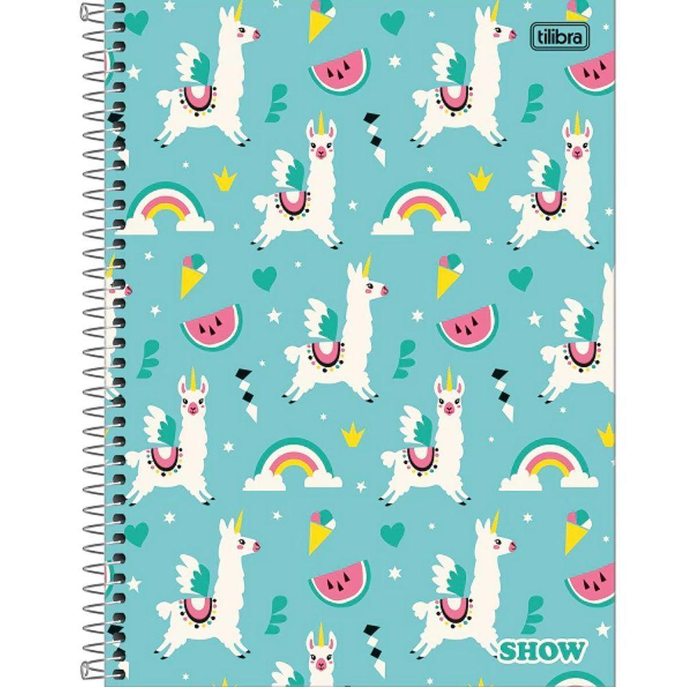 Caderno Espiral Capa Dura Universitário 10 Matérias Show Feminino 160 Folhas Tilibra Estampa 4 - 1