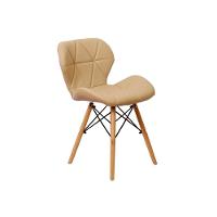 Kit Mesa Jantar Eiffel 90cm Branca com 02 Cadeiras Slim Nude