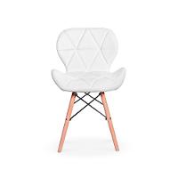 Kit 08 Cadeiras Charles Eames Eiffel Slim Wood Branca - 1