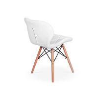 Kit 08 Cadeiras Charles Eames Eiffel Slim Wood Branca - 5