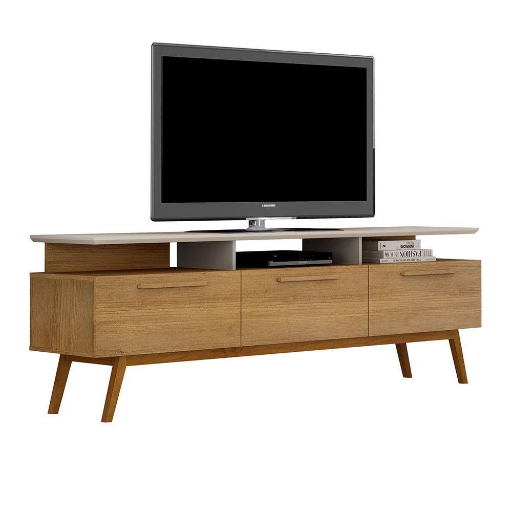 Rack Para Tv São Paulo Até 70 Polegadas 1 Porta Valdemóveis Cinamomo Com Off White - 6
